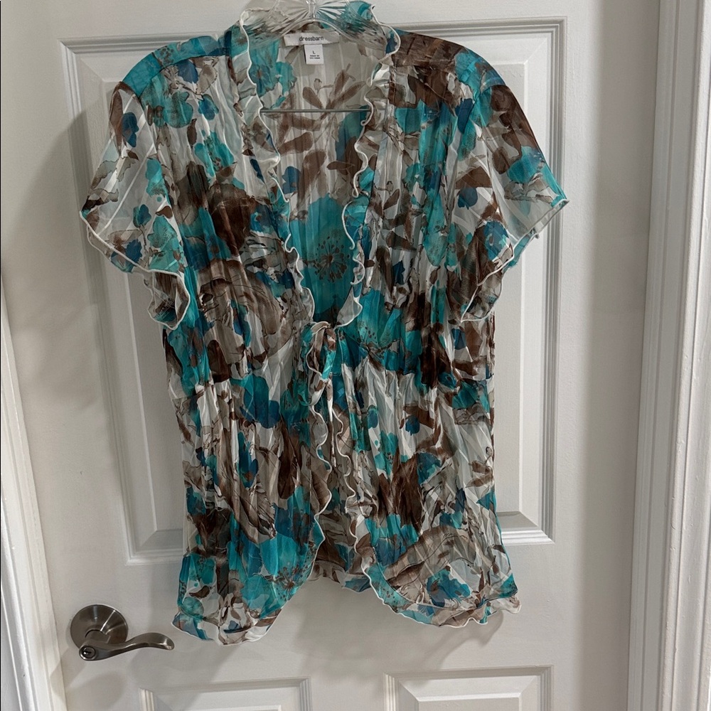 Floral Sheer Ruffle Women's Top